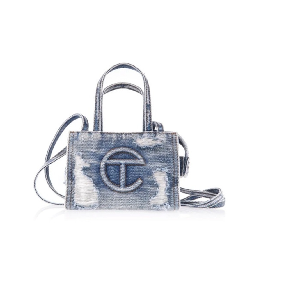Telfar Distressed Denim Mini Bag